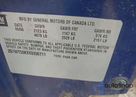 2006 Chevrolet Impala Lt z USA, uszkodzony, nr VIN 2G1WT58KX69396711